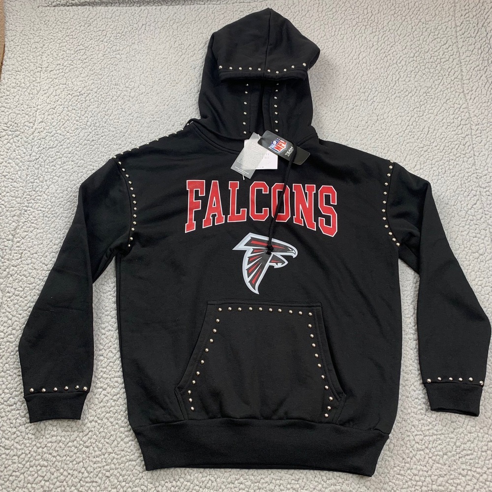Gameday Couture NFL Atlanta Falcons Hoodie Women M Black Studded Pullover NWT - Picture 2 of 11